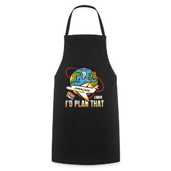 Travel Job Travel Bug Profession Holiday Travel Agency - Cooking Apron - black - Front - AI Model Male 185 dark (185cm)