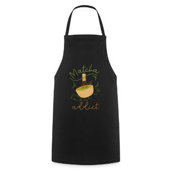 Grüntee-Liebhaber Japanischer Matcha-Latte-Drink - Kochschürze - Schwarz - Vorne - AI Model Male 185 dark (185cm)