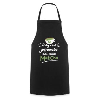 Grüntee-Liebhaber Japanischer Matcha-Latte-Drink - Kochschürze - Schwarz - Vorne - AI Model Male 185 dark (185cm)