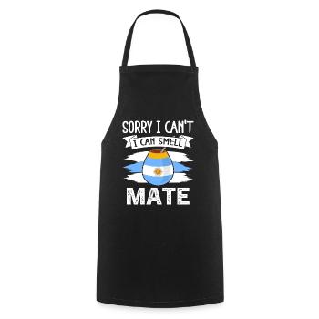 Drapeau de l’Argentine Thé yerba maté argentin - Tablier de cuisine - noir - Devant - AI Model Male 185 dark (185cm)