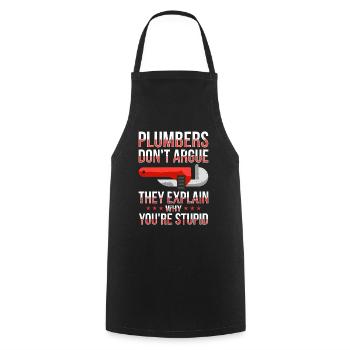 Plumbing Drain Surgeon Job Profession - Cooking Apron - black - Front - AI Model Male 185 dark (185cm)