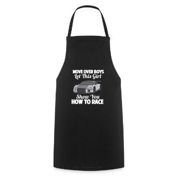 Automobile Speed Racer Speedway Turbo Racing - Cooking Apron - black - Front - AI Model Male 185 dark (185cm)