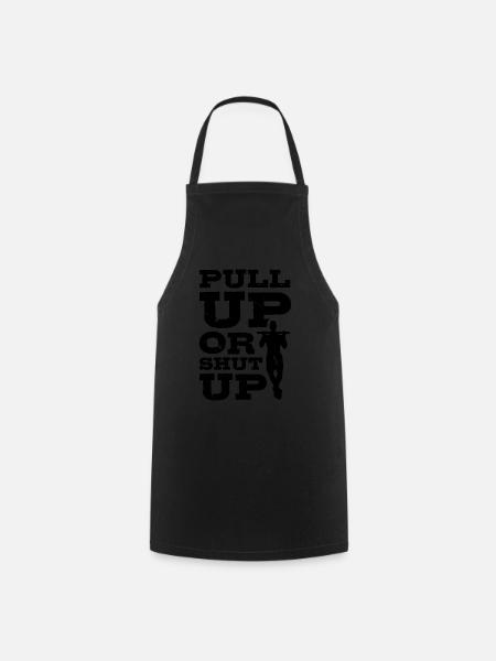 Remise en forme, entraînement, entraînement, exercice, traction, - Tablier de cuisine - noir