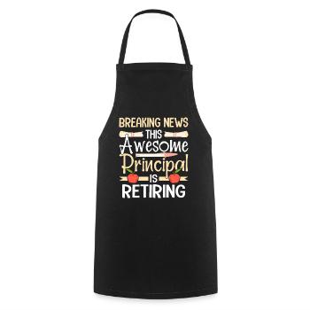 Education Retired Educator Retired Teacher - Cooking Apron - black - Front - AI Model Male 185 dark (185cm)