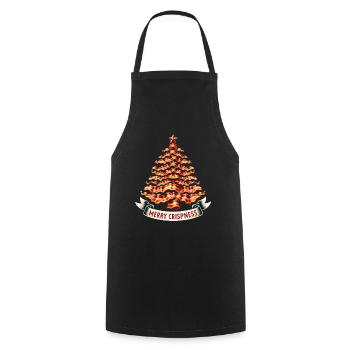 Merry Crispness Christmas Tree Bacon - Cooking Apron - black - Front - AI Model Male 185 dark (185cm)