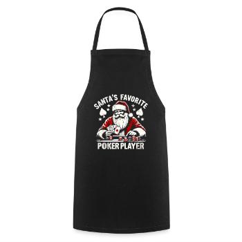 Père Noël Père Noël joueur de poker - Tablier de cuisine - noir - Devant - AI Model Male 185 dark (185cm)