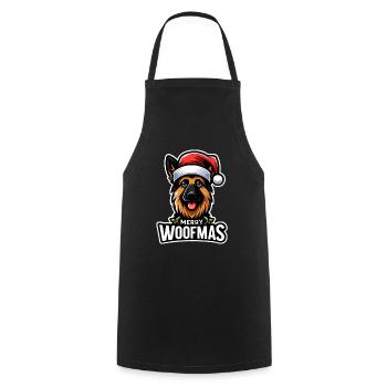 Christmas Dog Merry Woofmas Christmas German - Cooking Apron - black - Front - AI Model Male 185 dark (185cm)