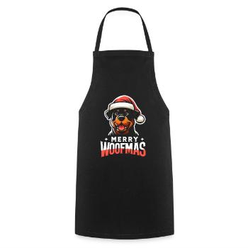 Chien de Noël Joyeux Noël Woofmas - Tablier de cuisine - noir - Devant - AI Model Male 185 dark (185cm)