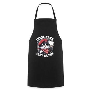 Cats fight against racism anti-racism - Cooking Apron - black - Front - AI Model Male 185 dark (185cm)