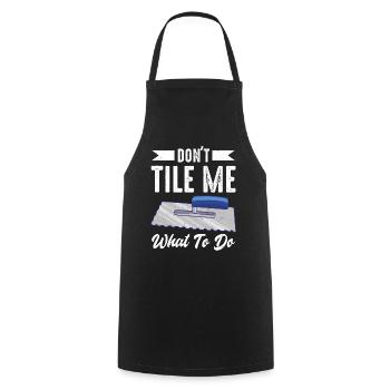 Tiler Flooring Job Tiler - Cooking Apron - black - Front - AI Model Male 185 dark (185cm)