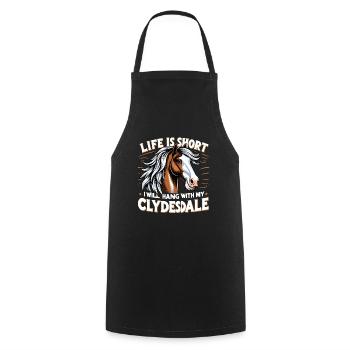 Amateurs de chevaux de trait race de cheval géant Clydesdale - Tablier de cuisine - noir - Devant - AI Model Male 185 dark (185cm)