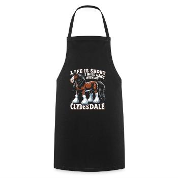Amateurs de chevaux de trait race de cheval géant Clydesdale - Tablier de cuisine - noir - Devant - AI Model Male 185 dark (185cm)