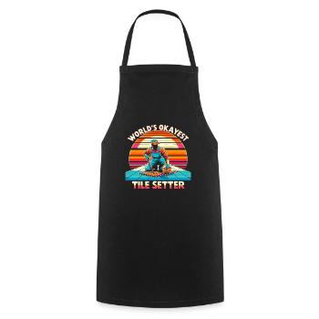 Tiler Flooring Job Tiler - Cooking Apron - black - Front - AI Model Male 185 dark (185cm)