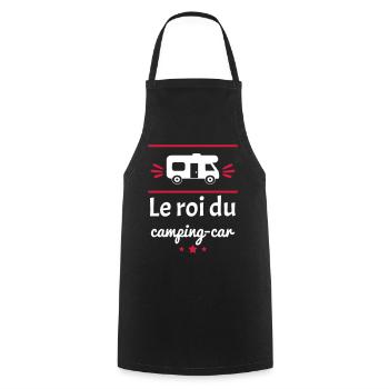 le roi du camping car, camping-cariste - Tablier de cuisine - noir - Devant - AI Model Male 185 dark (185cm)