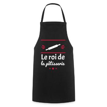 le roi de la patisserie - Tablier de cuisine - noir - Devant - AI Model Male 185 dark (185cm)