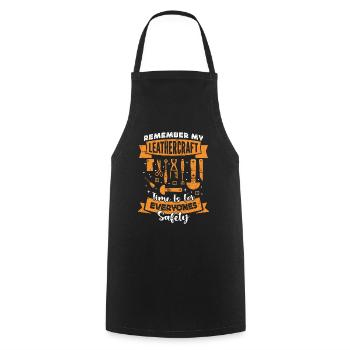 Leatherwork Leatherworker Stamping Crafts - Cooking Apron - black - Front - AI Model Male 185 dark (185cm)