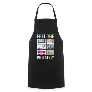 Stamp Collecting Stamps - Cooking Apron - black - Front - AI Model Male 185 dark (185cm)