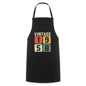 T-shirt rétro vintage 1958 1958 - Tablier de cuisine - noir - Devant - AI Model Male 185 dark (185cm)
