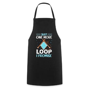 Crochet Lover Funny Loop & Hook Design - Kochschürze - Schwarz - Vorne - AI Model Male 185 dark (185cm)