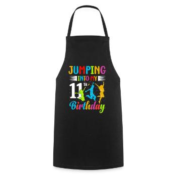 Trampoline Lover 8e anniversaire Party Jumping - Tablier de cuisine - noir - Devant - AI Model Male 185 dark (185cm)