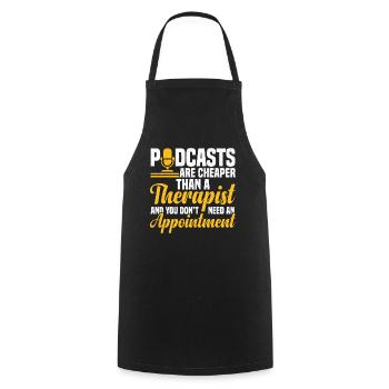 Podcaster Podcast - Tablier de cuisine - noir - Devant - AI Model Male 185 dark (185cm)