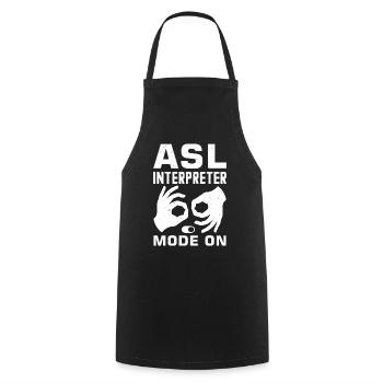 Langue des signes sourd-muet - Tablier de cuisine - noir - Devant - AI Model Male 185 dark (185cm)