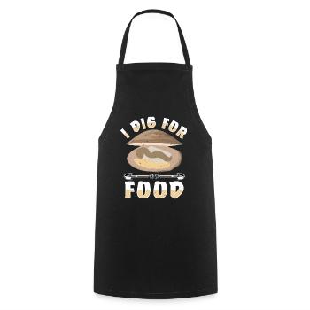 Moules Fruits de mer - Tablier de cuisine - noir - Devant - AI Model Male 185 dark (185cm)