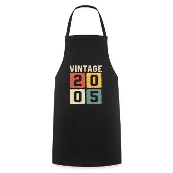 Vintage 2005 Born 2005 - Cooking Apron - black - Front - AI Model Male 185 dark (185cm)