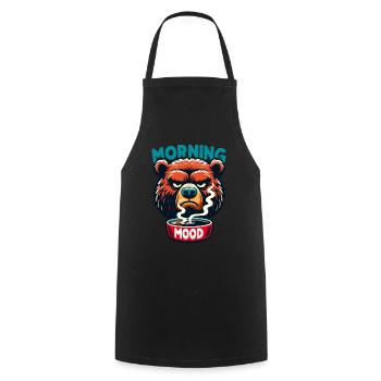 Grumpy Bear With Coffee Morning Mood - Cooking Apron - black - Front - AI Model Male 185 dark (185cm)