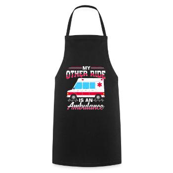Nurse Ambulance - Cooking Apron - black - Front - AI Model Male 185 dark (185cm)