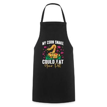 Serpent des blés Snake - Tablier de cuisine - noir - Devant - AI Model Male 185 dark (185cm)