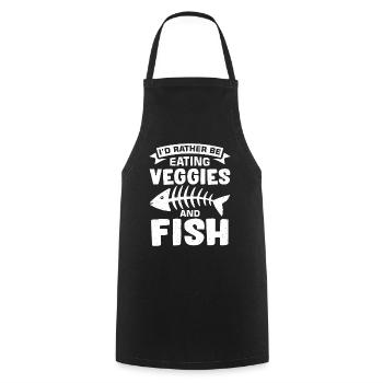 Je préfère manger des légumes et du poisson - Tablier de cuisine - noir - Devant - AI Model Male 185 dark (185cm)