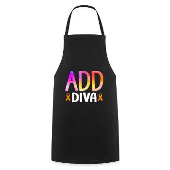 Attention Deficit Hyperactivity Disorder ADD - Cooking Apron - black - Front - AI Model Male 185 dark (185cm)