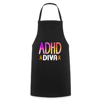 Funny ADHD saying - Cooking Apron - black - Front - AI Model Male 185 dark (185cm)
