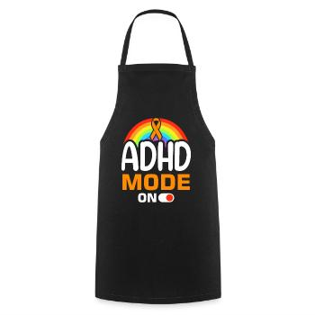 Funny ADHD saying - Cooking Apron - black - Front - AI Model Male 185 dark (185cm)
