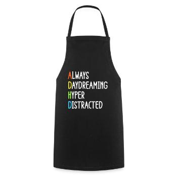 Conception d’humour et de sensibilisation au TDAH - Tablier de cuisine - noir - Devant - AI Model Male 185 dark (185cm)