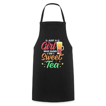Thé sucré - Tablier de cuisine - noir - Devant - AI Model Male 185 dark (185cm)