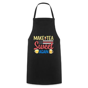 Thé sucré - Tablier de cuisine - noir - Devant - AI Model Male 185 dark (185cm)