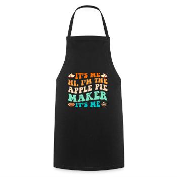 Funny Apple Pie Saying - Cooking Apron - black - Front - AI Model Male 185 dark (185cm)