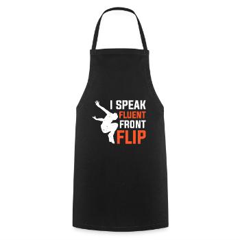 Funny parkour saying - Cooking Apron - black - Front - AI Model Male 185 dark (185cm)