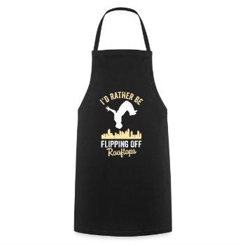 Drôle de dicton de parkour - Tablier de cuisine - noir - Devant - AI Model Male 185 dark (185cm)