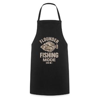 Flounder Fisherman Saying - Cooking Apron - black - Front - AI Model Male 185 dark (185cm)