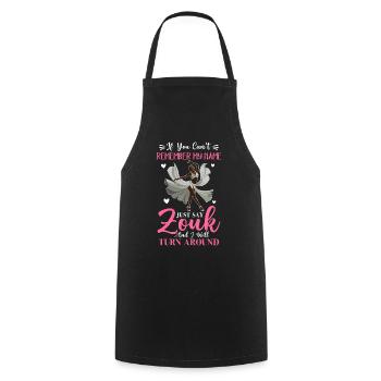 Witziger Zouk Tänzer Spruch - Kochschürze - Schwarz - Vorne - AI Model Male 185 dark (185cm)