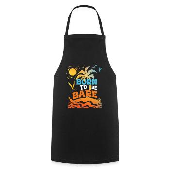 Dicton sur le nudisme - Tablier de cuisine - noir - Devant - AI Model Male 185 dark (185cm)