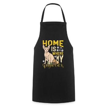 Drôle de chat Sphynx Dicton - Tablier de cuisine - noir - Devant - AI Model Male 185 dark (185cm)