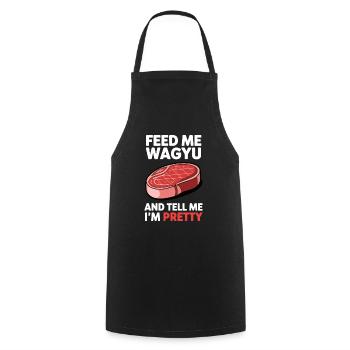 Wagyu Steak - Cooking Apron - black - Front - AI Model Male 185 dark (185cm)