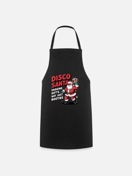 Disco Santa Xmas Santa Claus Christmas - Cooking Apron - black