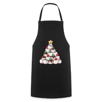 Weihnachten Weihnachtsbaum Marshmallow - Kochschürze - Schwarz - Vorne - AI Model Male 185 dark (185cm)