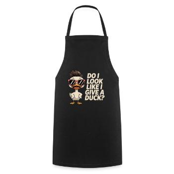 Drôle de dicton de canard - Tablier de cuisine - noir - Devant - AI Model Male 185 dark (185cm)