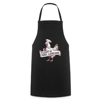 Funny Chicken Saying - Cooking Apron - black - Front - AI Model Male 185 dark (185cm)